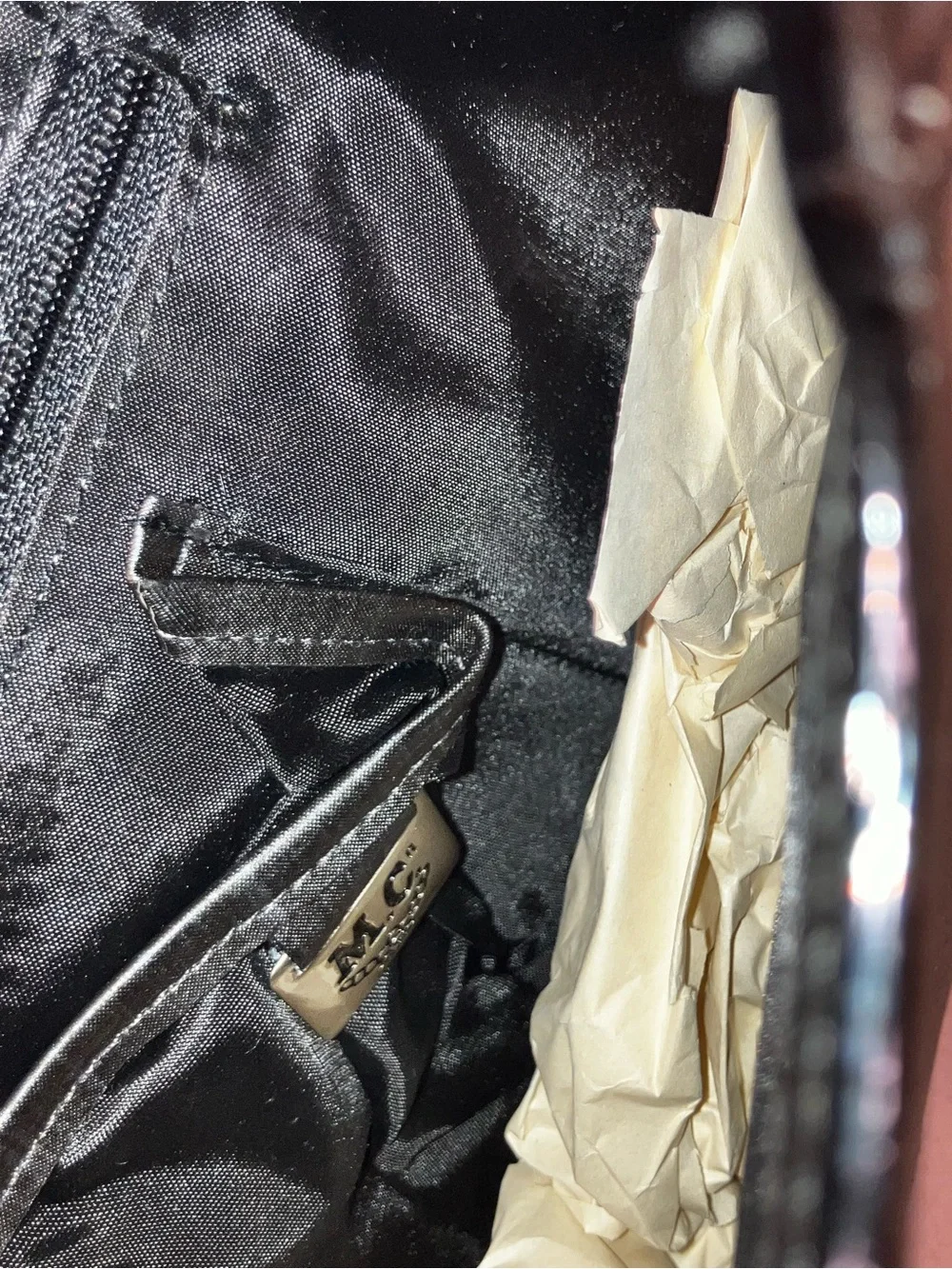Vintage M.C. Gray Shoulder messenger Bag with Silver Accent